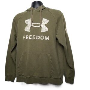 Under Armour Patriotic Freedom Hoodie Large Olive Green Camo Logo Military